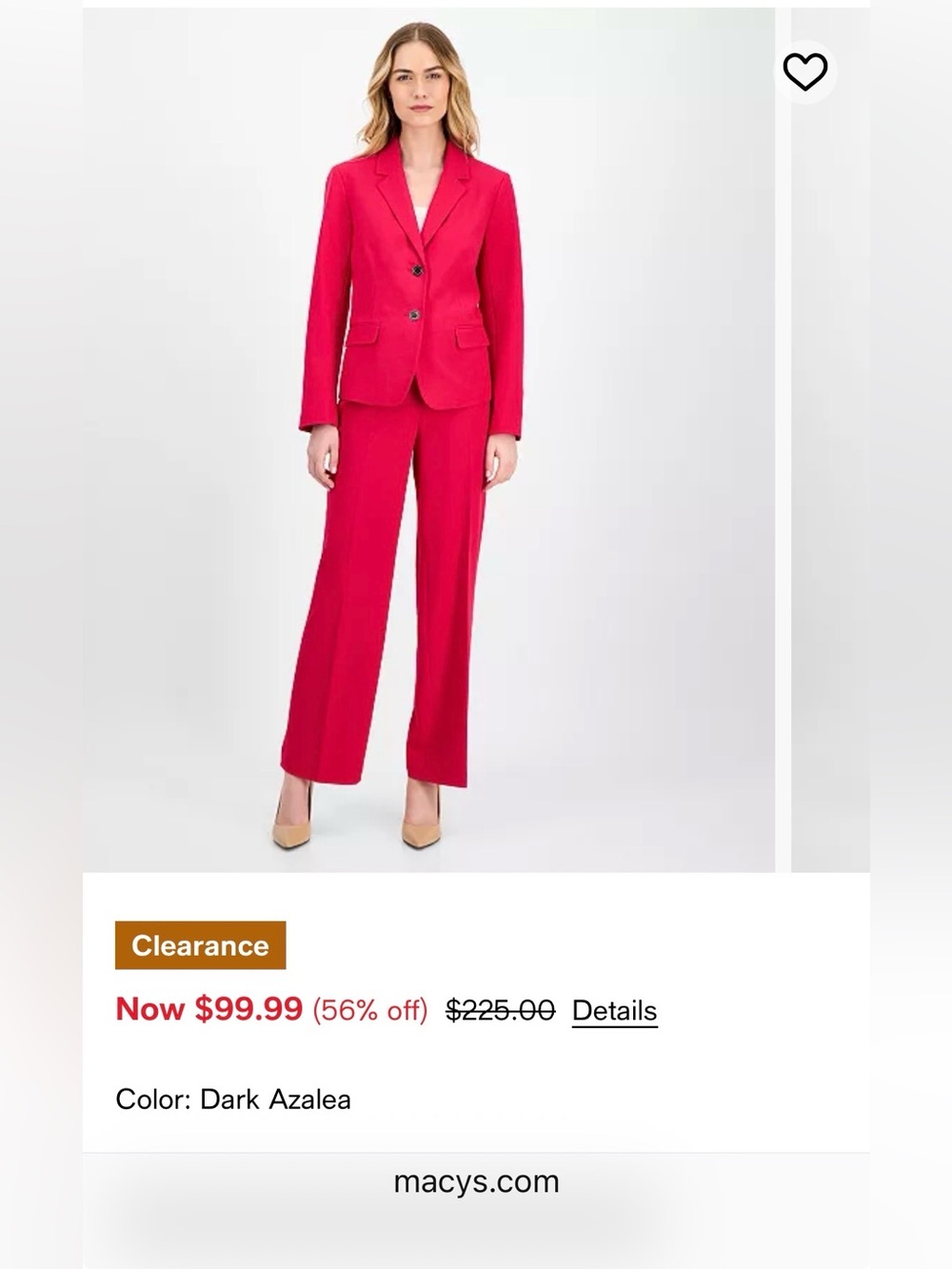 Le Suit Women's Crepe Two-Button Jacket & Pull-On Pantsuit
Set 8 - Picture 3 of 7